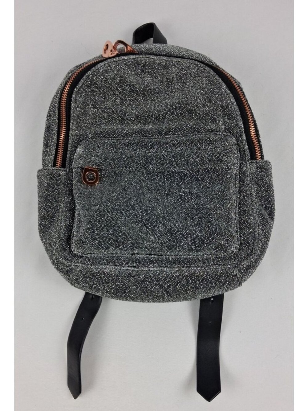 Shimmering American Eagle Mini Backpack Rose Gold Zippers Faux Leather Straps - Picture 5 of 13